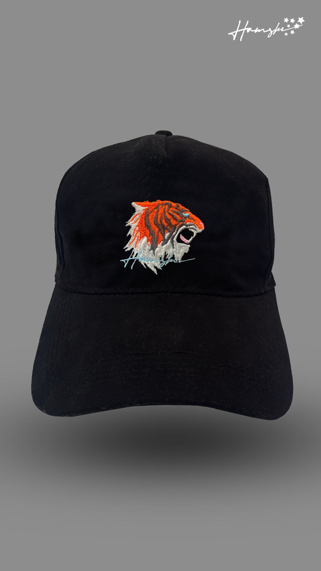 Tiger Embroidery Cap - Black