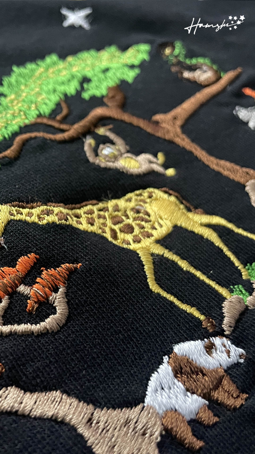 Wild Life Embroidery Hoodie - Black