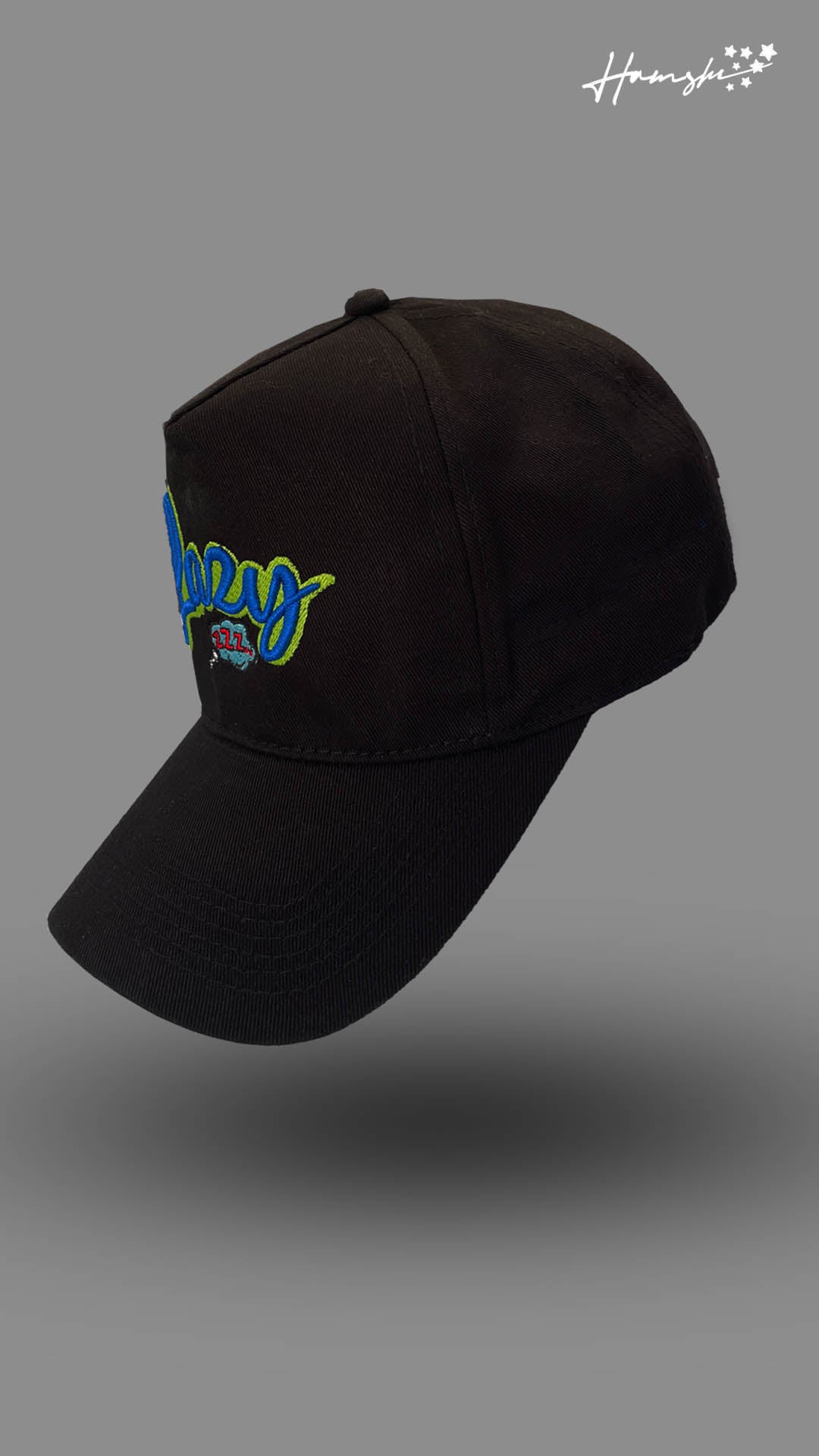 Lazy 3D Embroidery Cap - Black