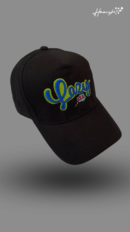 Lazy 3D Embroidery Cap - Black