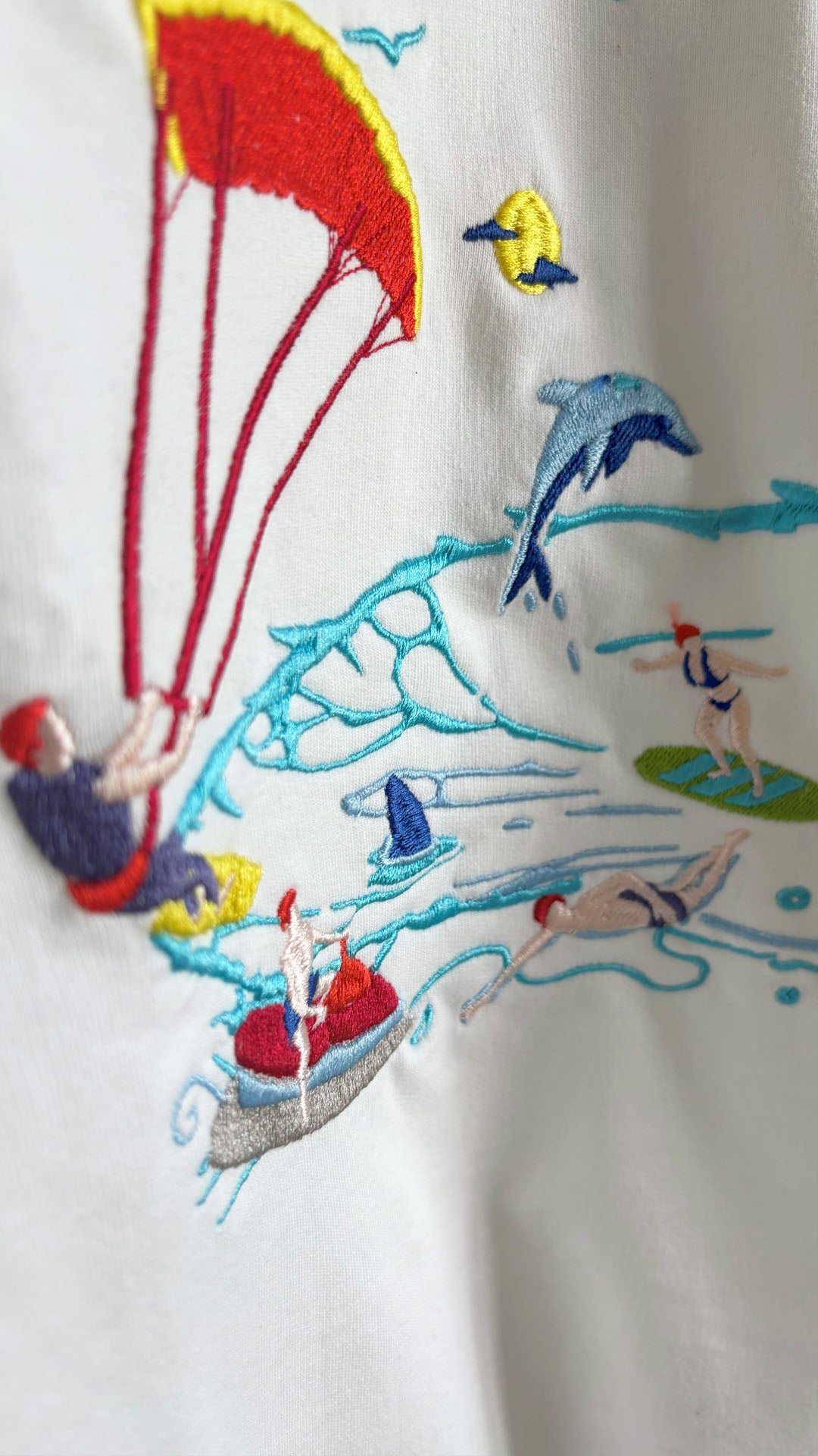 Sea Surfers Embroidery T-shirt - White