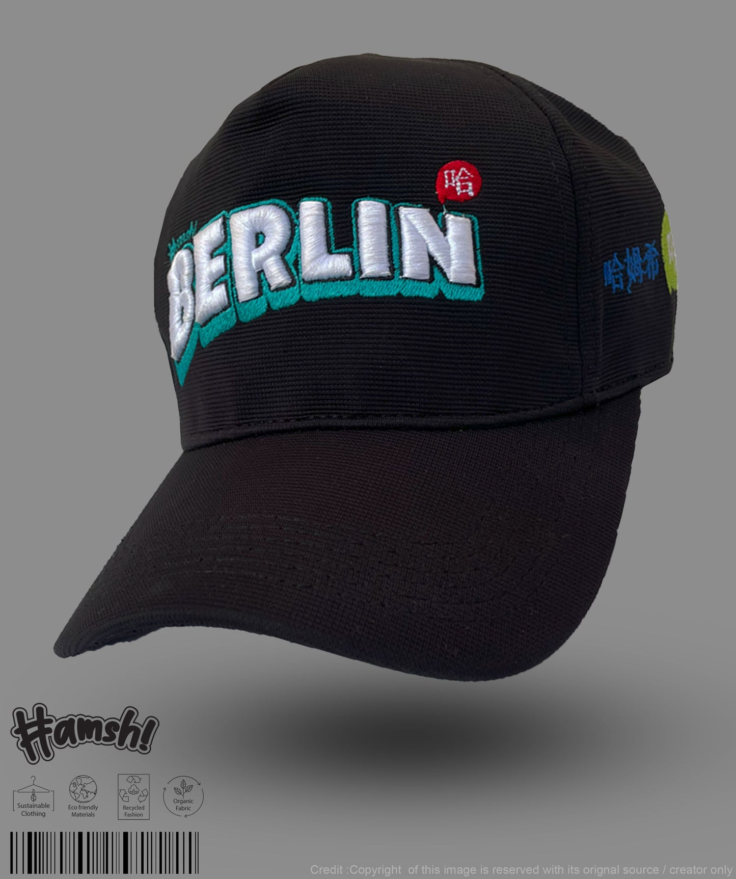 Berlin 3D Embroidery Cap- Black