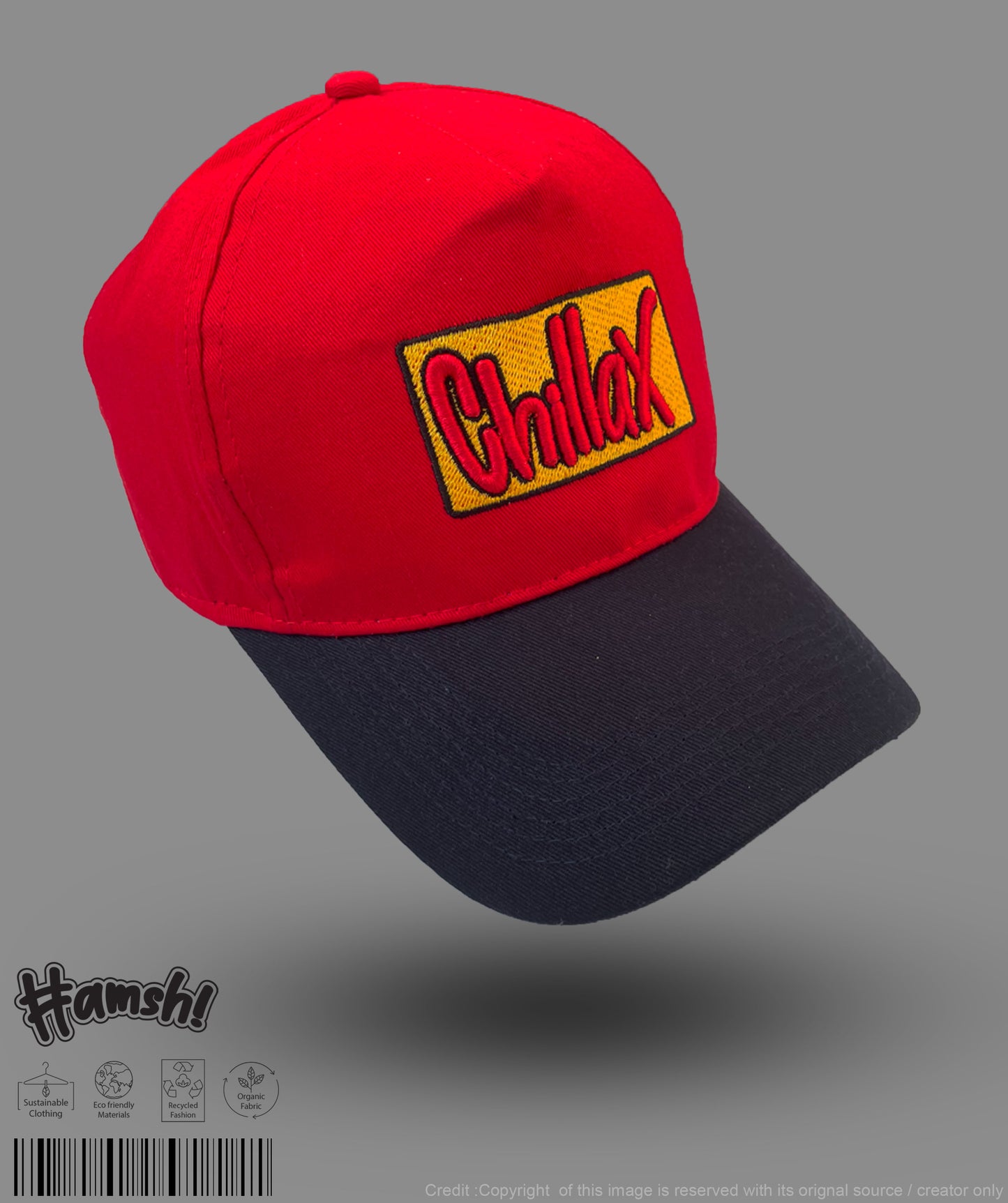 Chillax 3D Embroidery Cap - Red