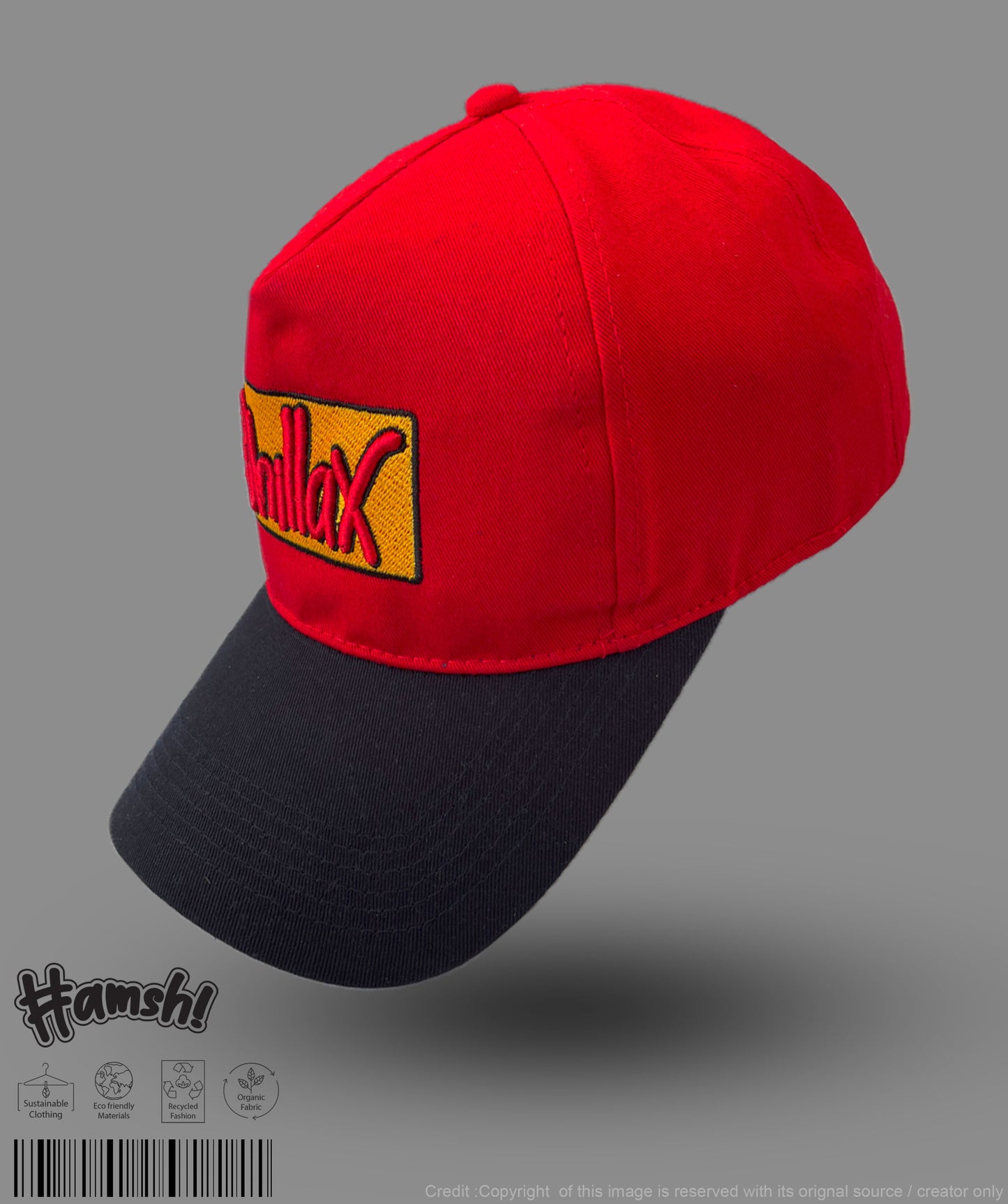 Chillax 3D Embroidery Cap - Red