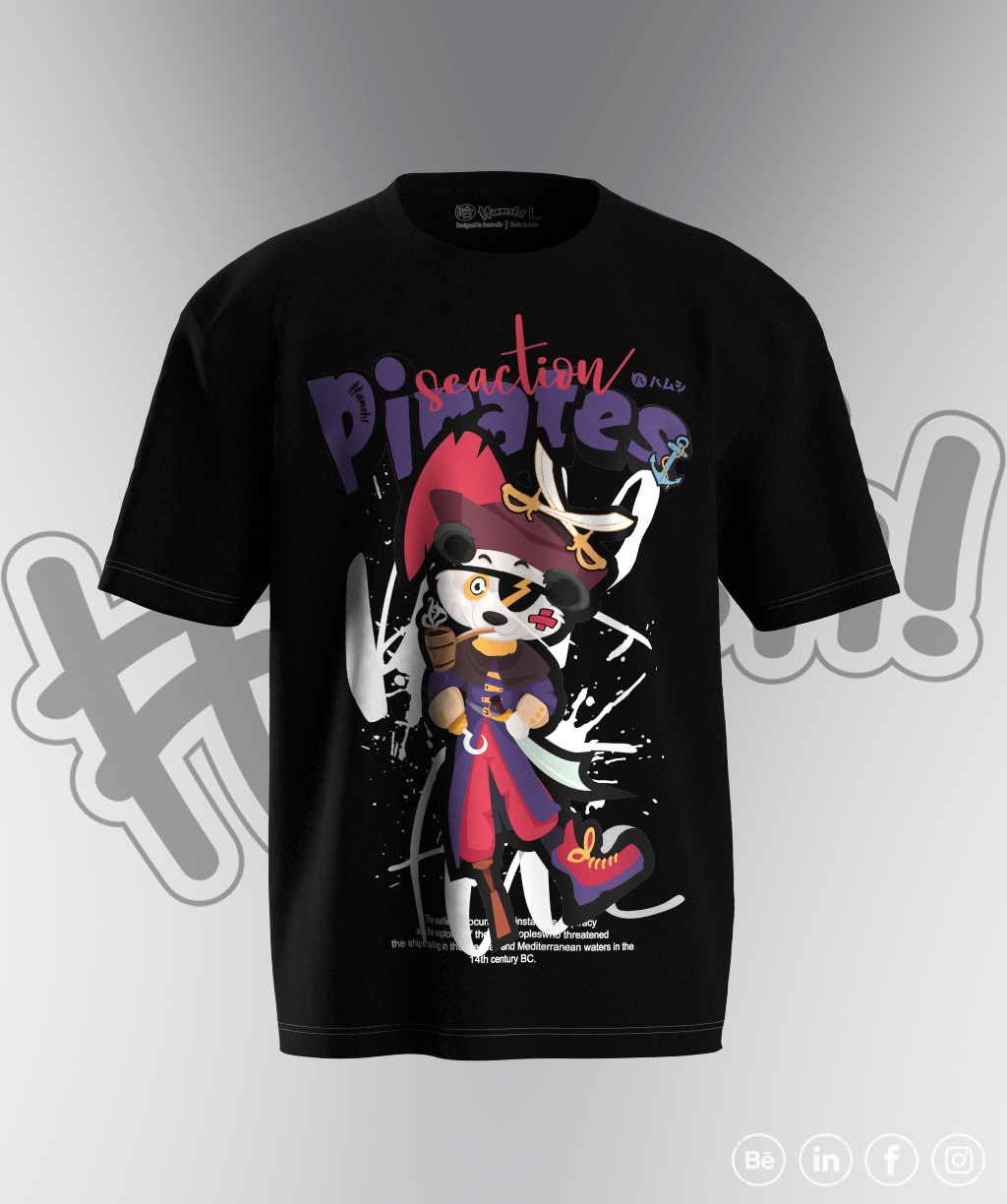 Pirate Print T-shirt - Black