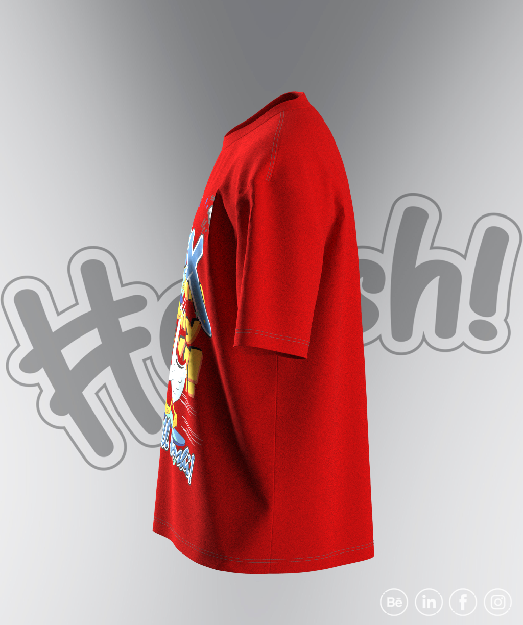 Duck Chillax Print T-shirt - Red