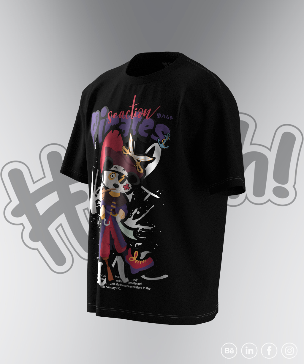 Pirate Print T-shirt - Black