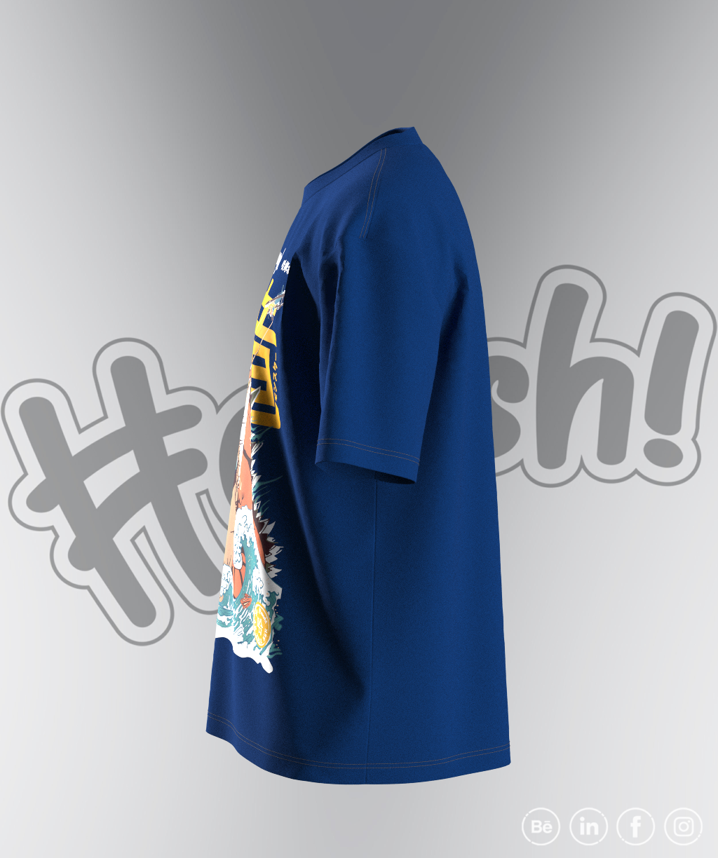 Godzilla Print T-shirt - Royal Blue
