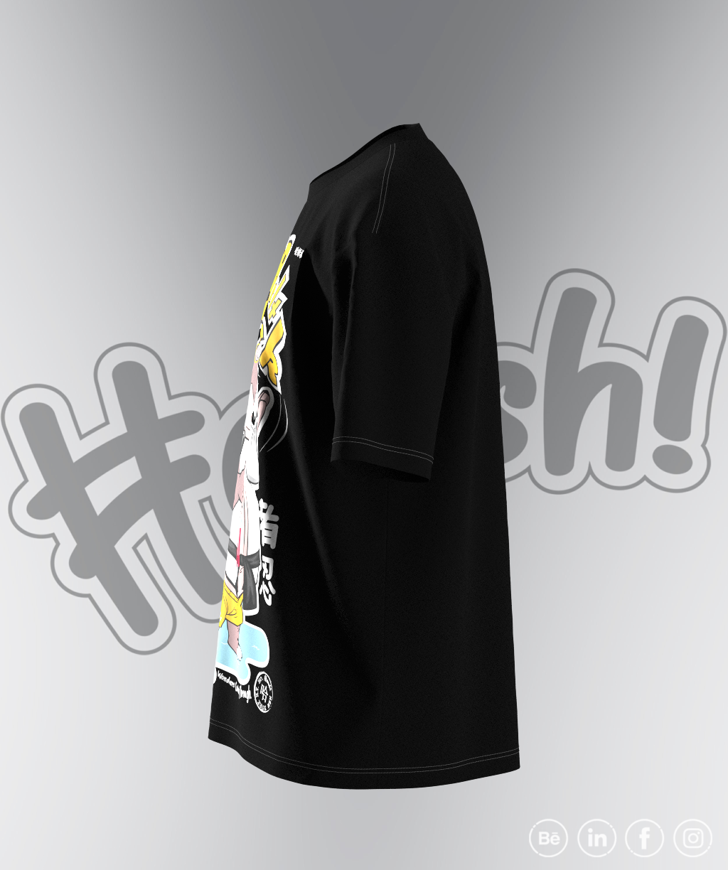 Hippo Black Belt Print T-shirt - Black
