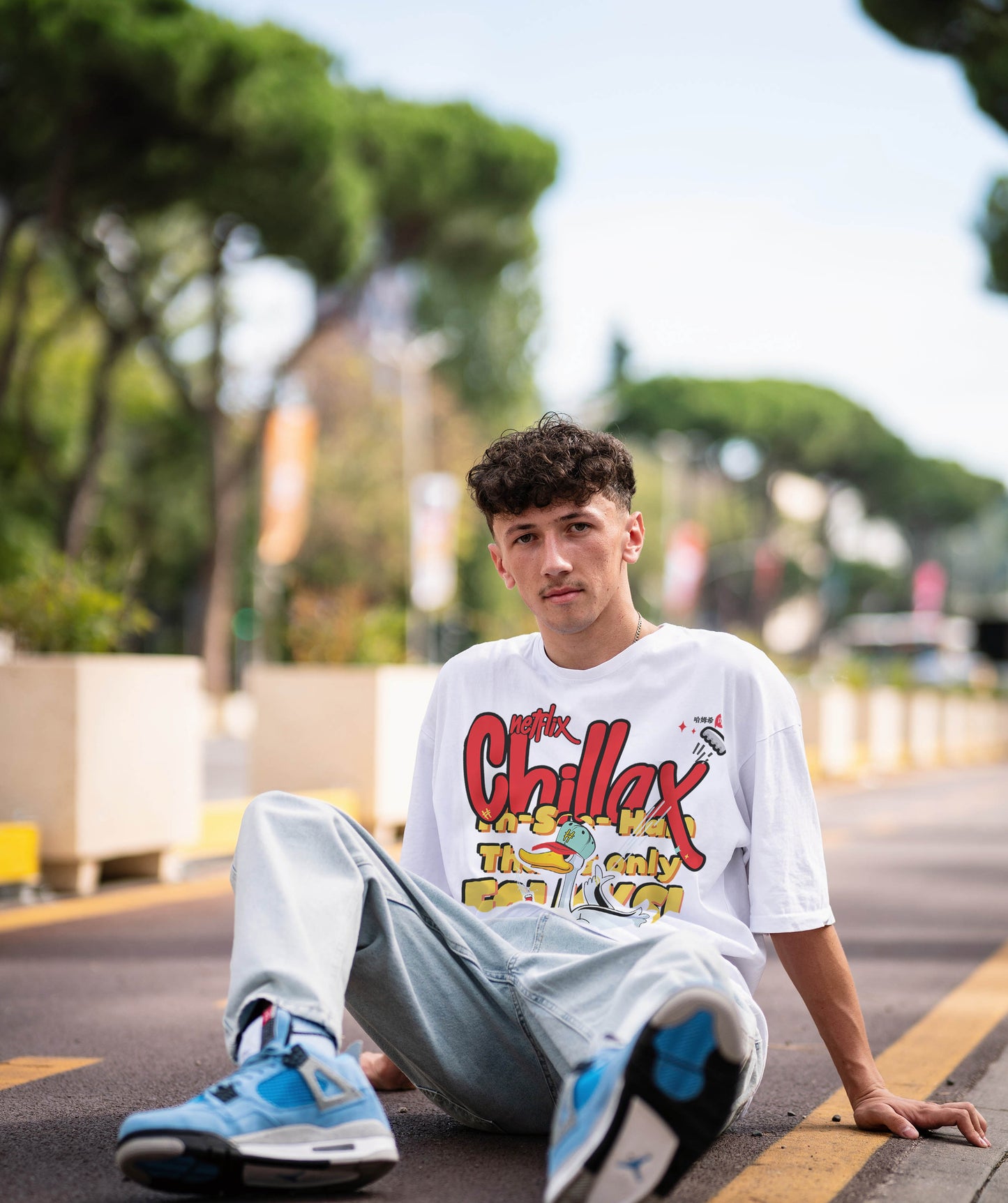 Duck Chillax Print T-shirt - White