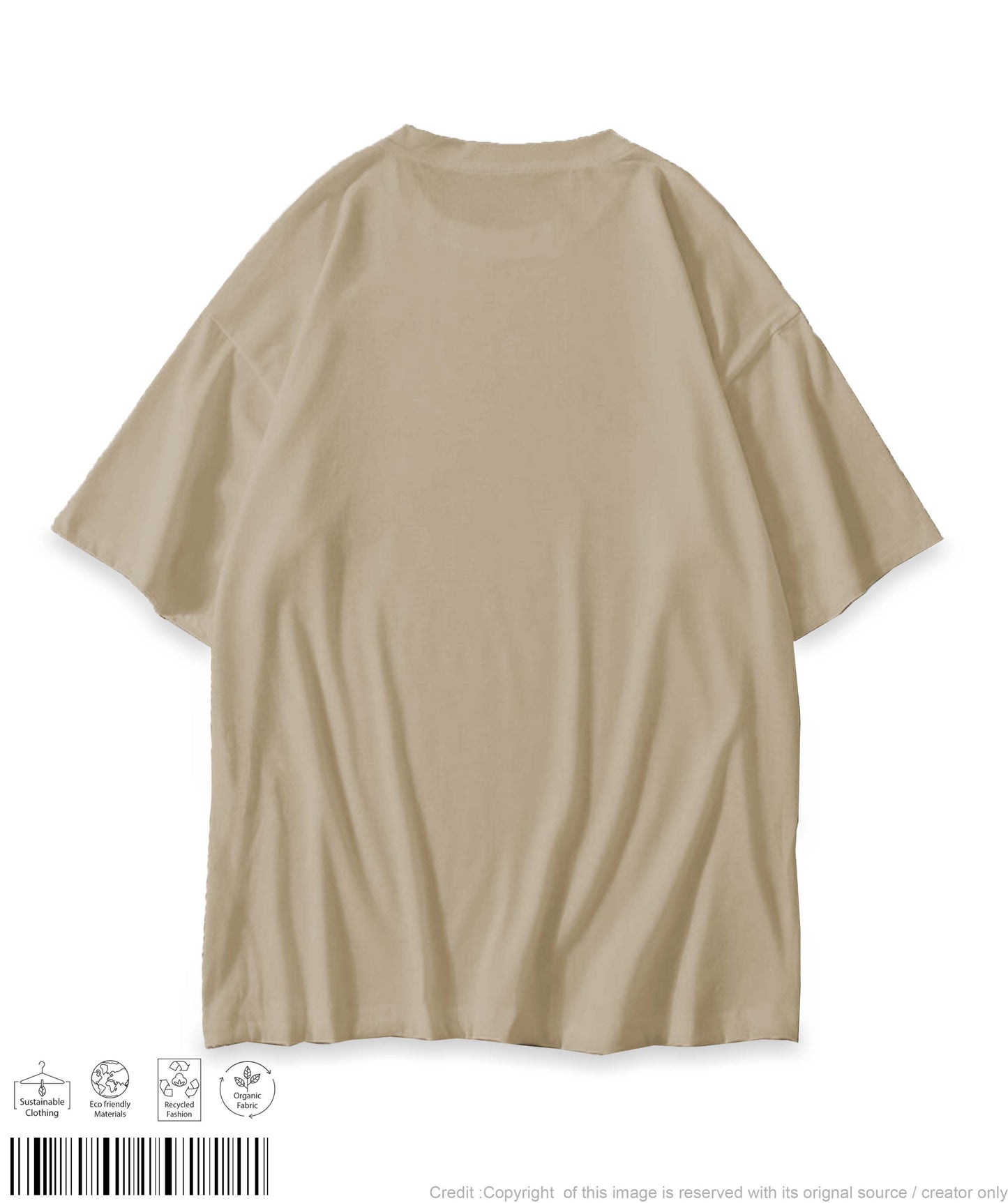 Coffee Oversized Print T-shirt - Beige