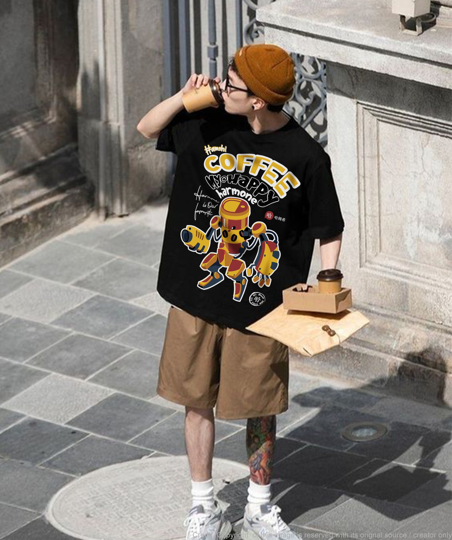 Coffee Print T-shirt - Black
