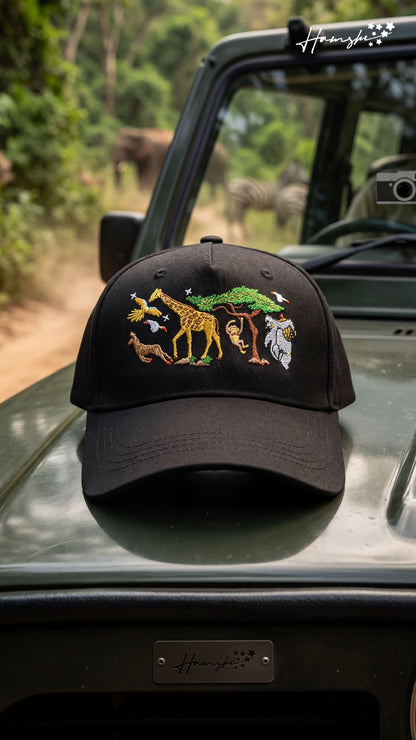 Wild Life Embroidery Cap - Black