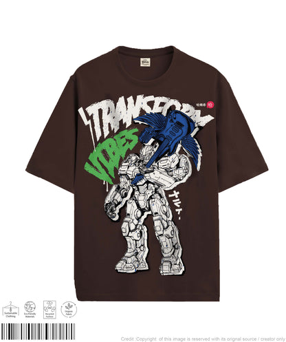 Transform Vibes Print T-shirt - Brown