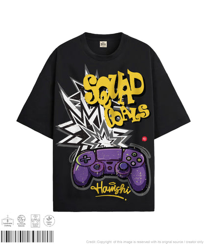 Squad Goals Print T-shirt - Black