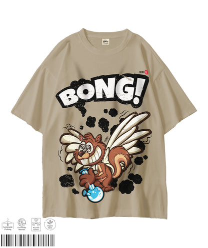 Bong Fly Print T-shirt - Beige