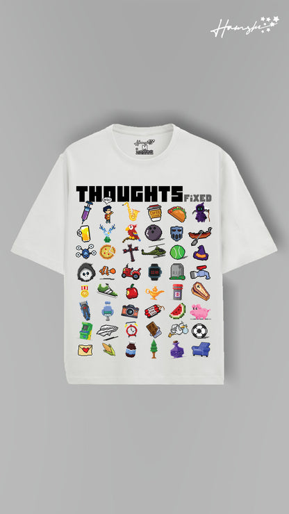 Thoughts Fix Print T-shirt - White