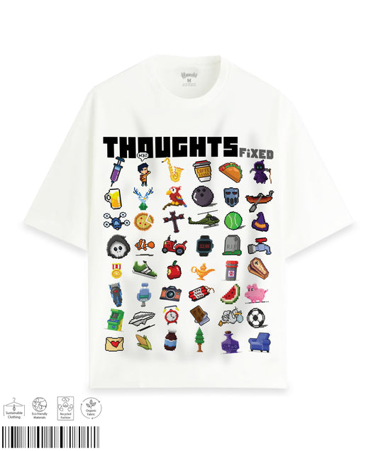 Thoughts Fix Print T-shirt - White