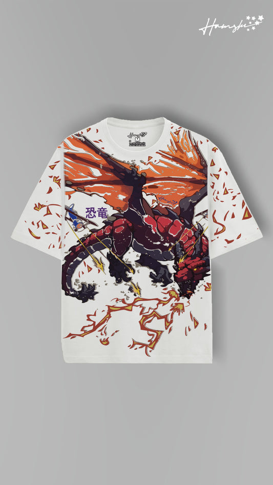 Monster Burn All Over Print T-shirt - White