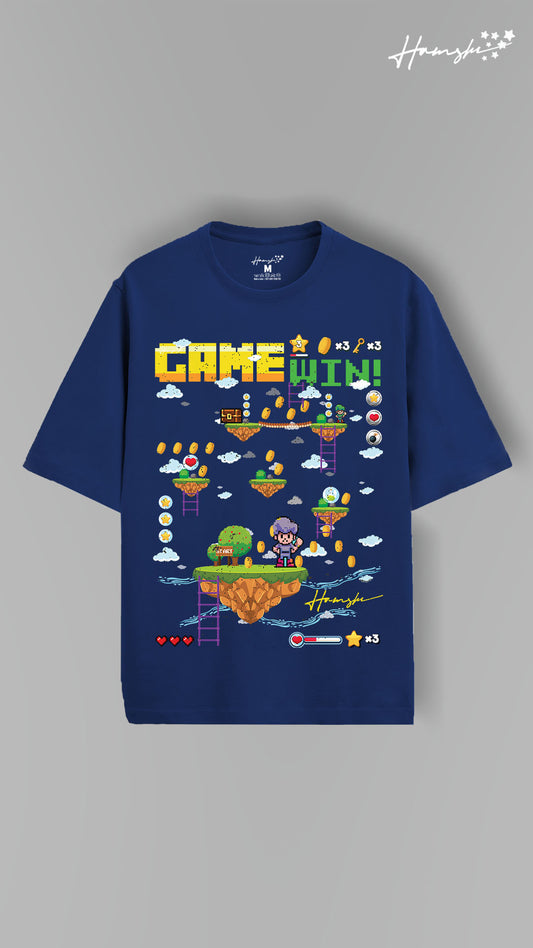 Mario Video Game Print T-shirt - Blue