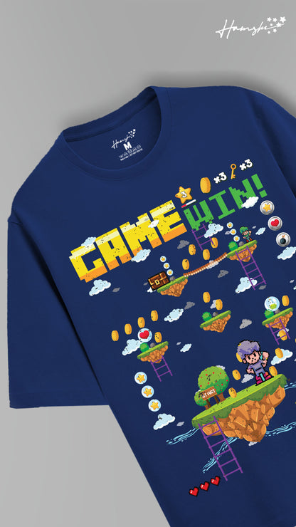 Mario Video Game Print T-shirt - Blue
