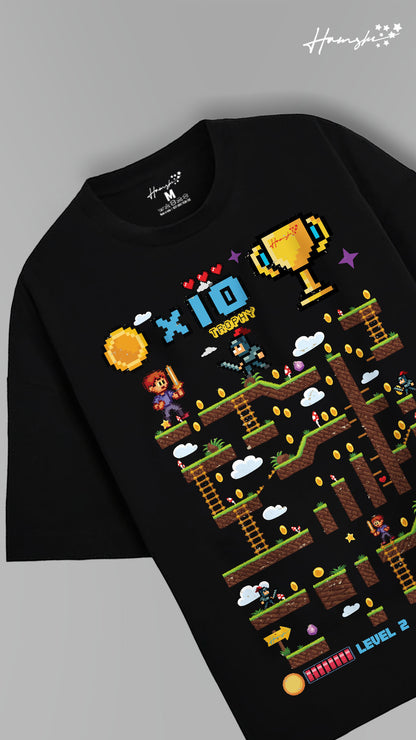 Trophy Man Print T-shirt - Black