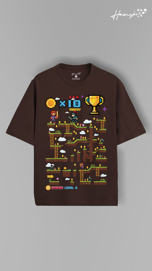 Trophy Man Print T-shirt - Brown