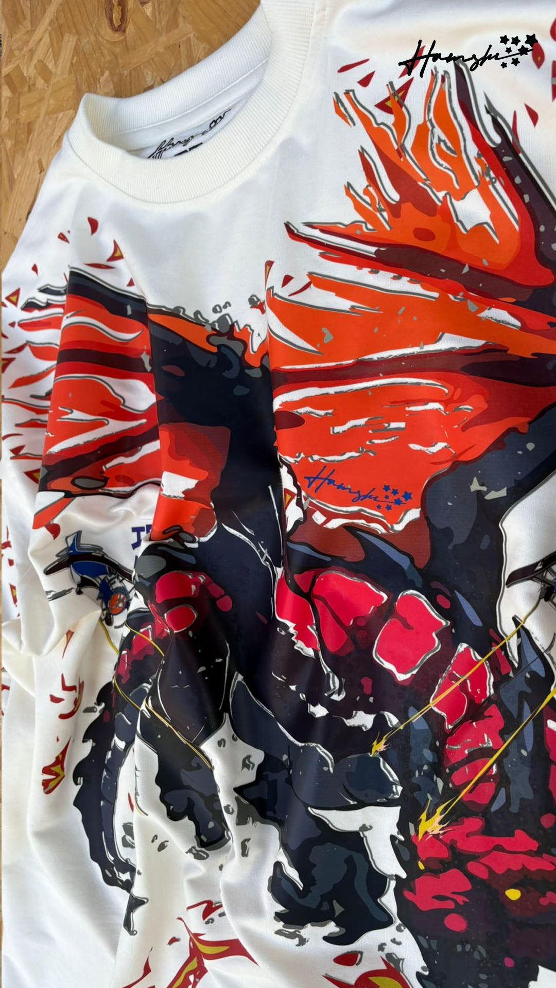 Monster Burn All Over Print T-shirt - White