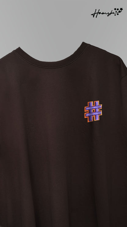 Hash 3D Embroidery T-shirt - Brown