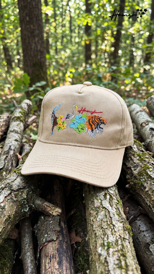 Jungle Embroidery Cap - Beige