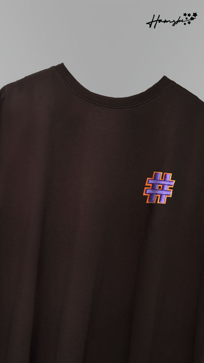 Hash 3D Embroidery T-shirt - Brown