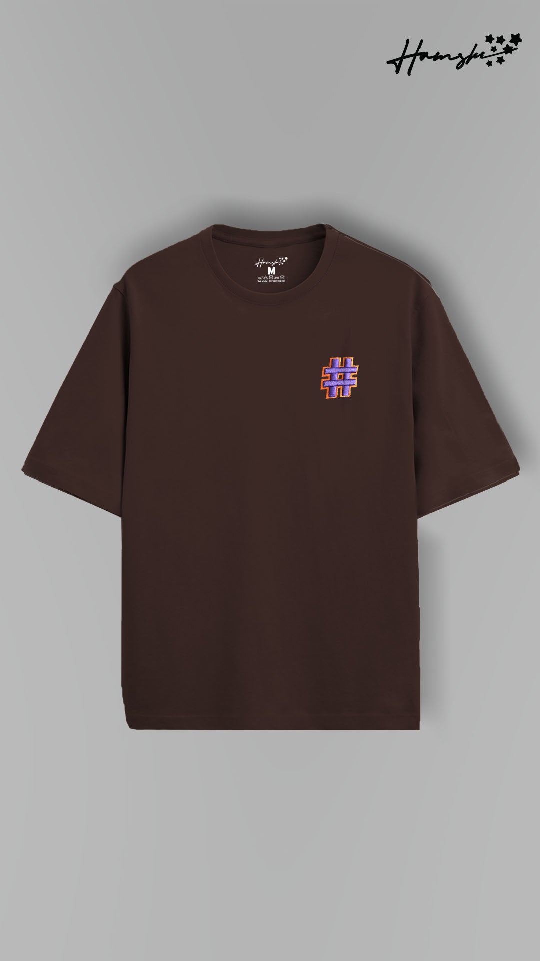 Hash 3D Embroidery T-shirt - Brown