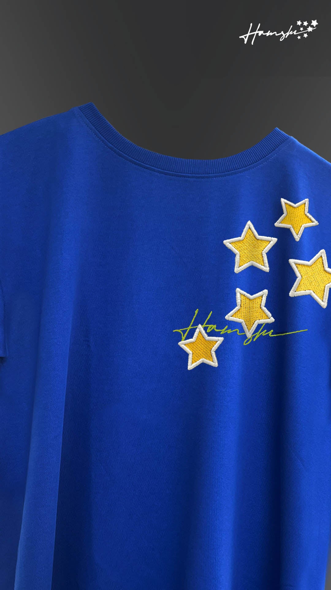 Stars 3D Embroidery T-shirt - Blue