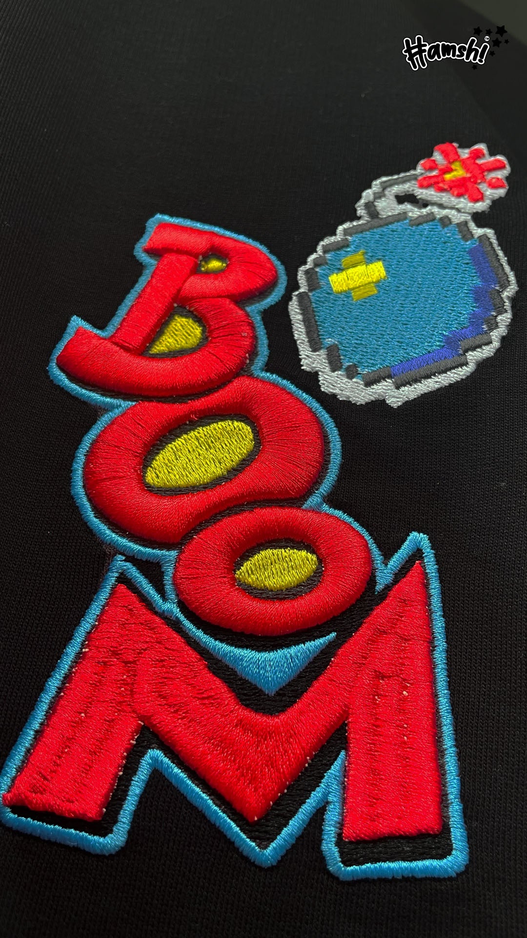 Boom Embroidery Hoodie - Black