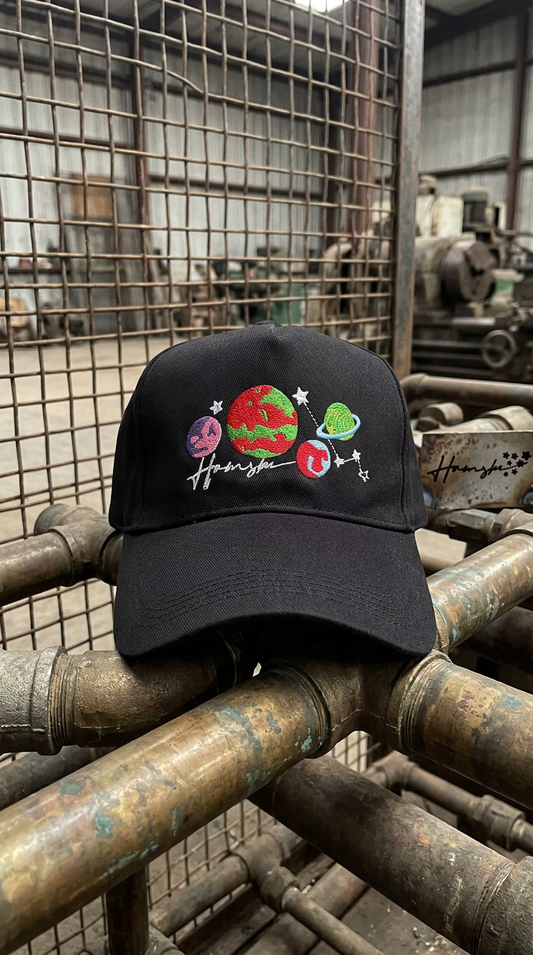 Galaxy Embroidery Cap - Black