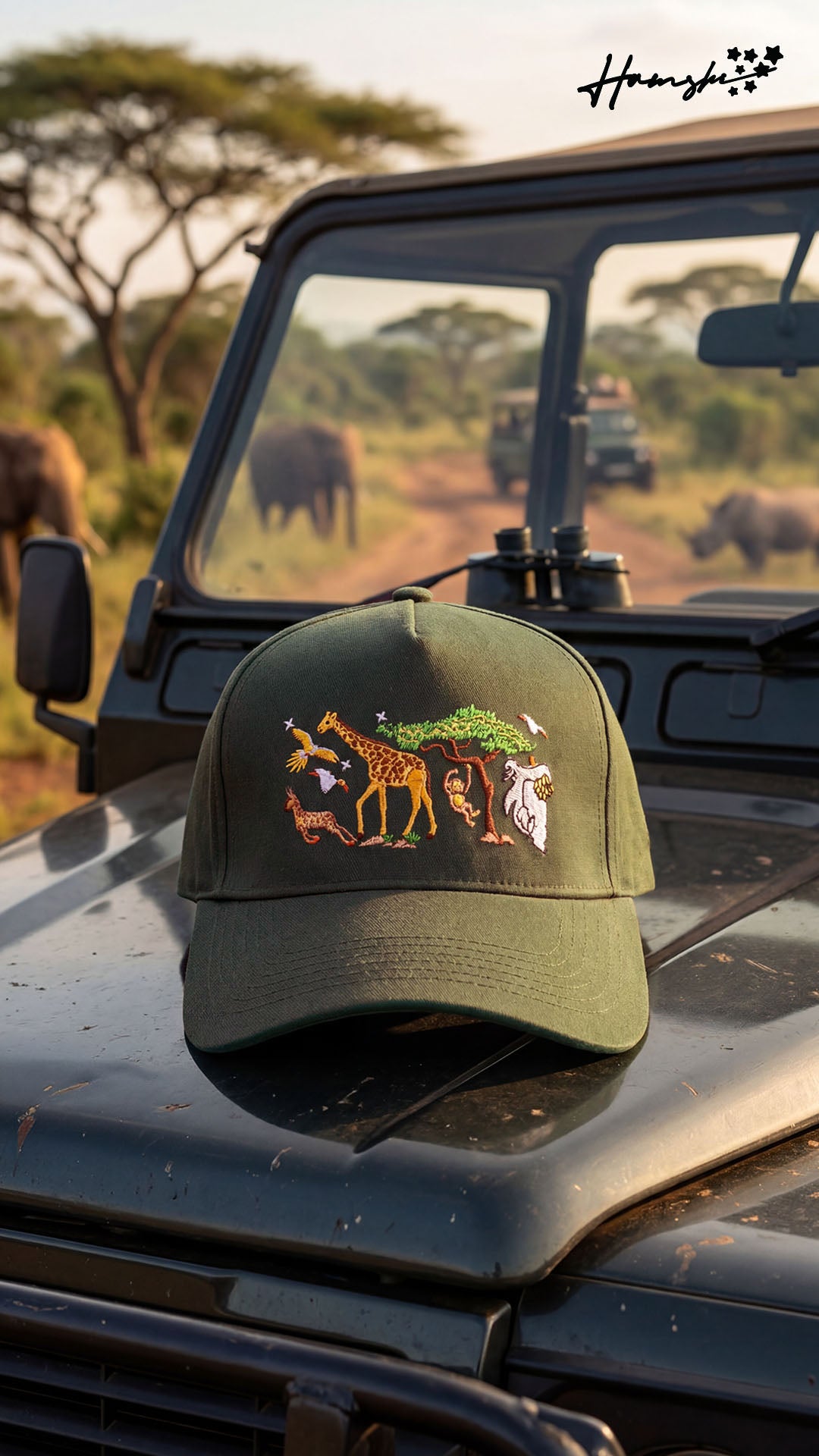 Wild Life Embroidery Cap - Military Green olive