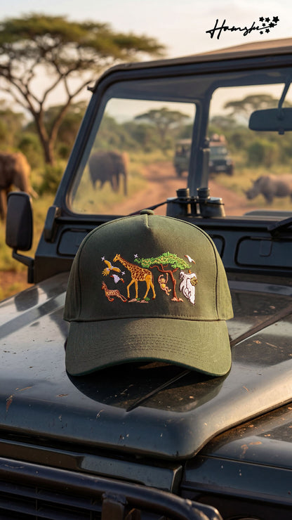 Wild Life Embroidery Cap - Military Green olive