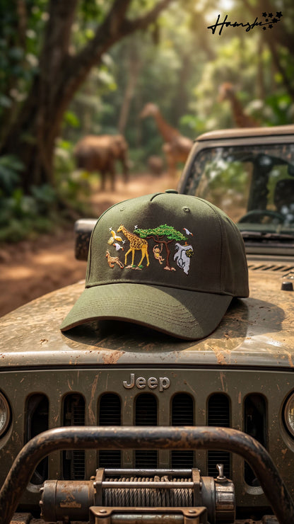 Wild Life Embroidery Cap - Military Green olive
