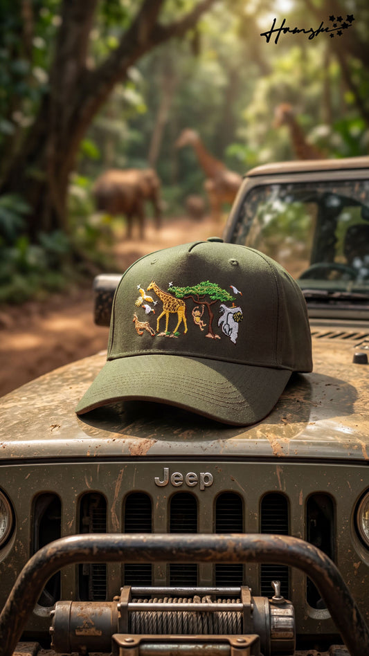 Wild Life Embroidery Cap - Military Green olive