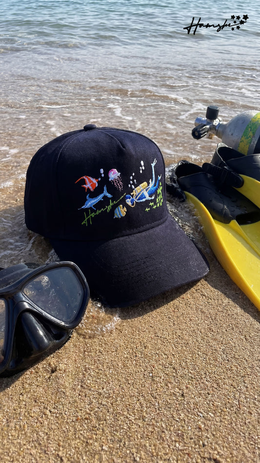 Scuba Embroidery Cap - Black