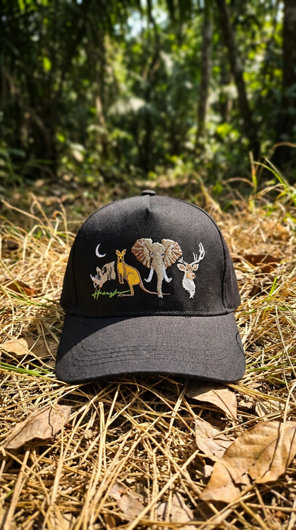 Forest Night Embroidery Cap - Black