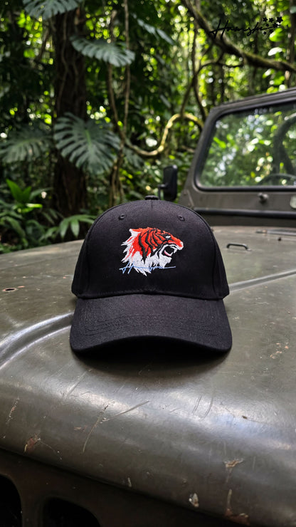 Tiger Embroidery Cap - Black
