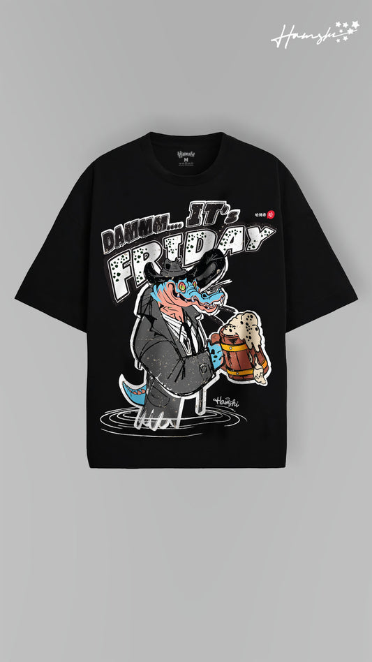 Its Friday Print T-shirt - Black