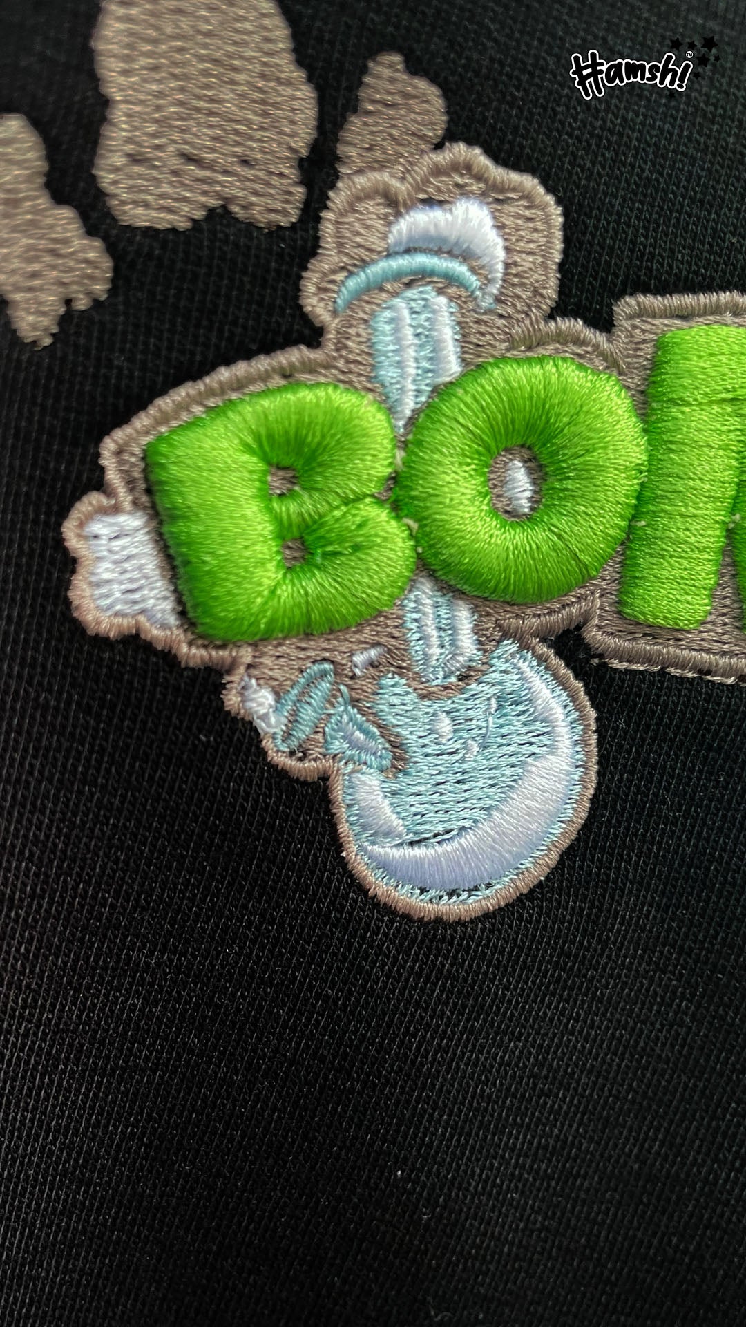 Bong -3D Embroidery T-shirt - Black