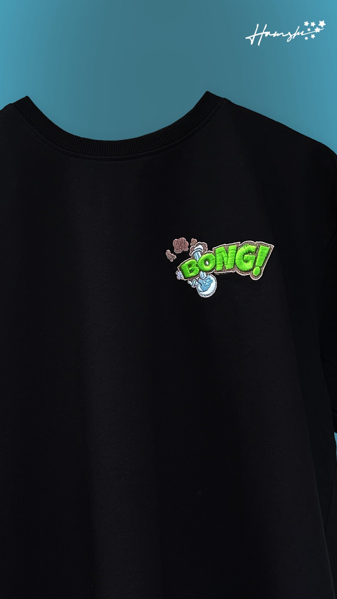 Bong -3D Embroidery T-shirt - Black