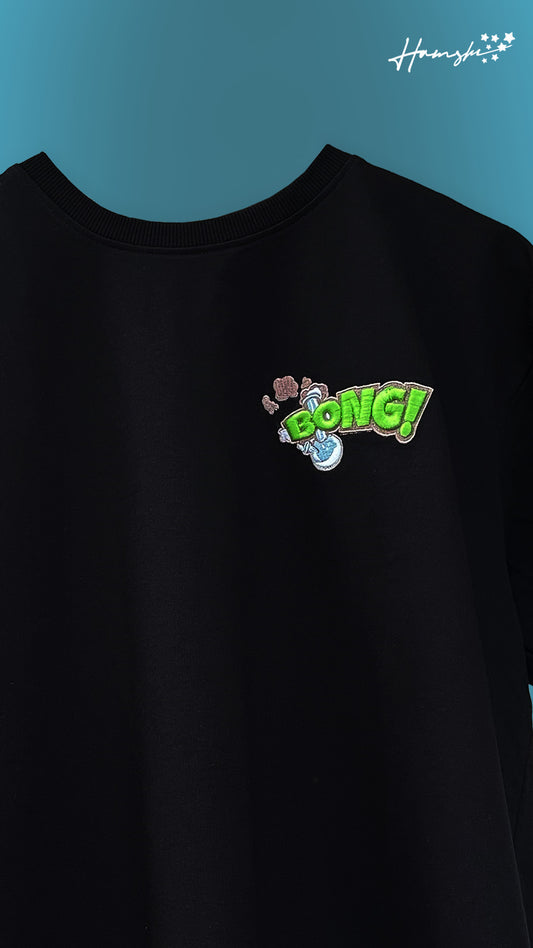 Bong -3D Embroidery T-shirt - Black