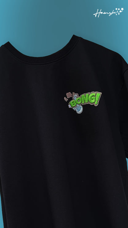 Bong -3D Embroidery T-shirt - Black