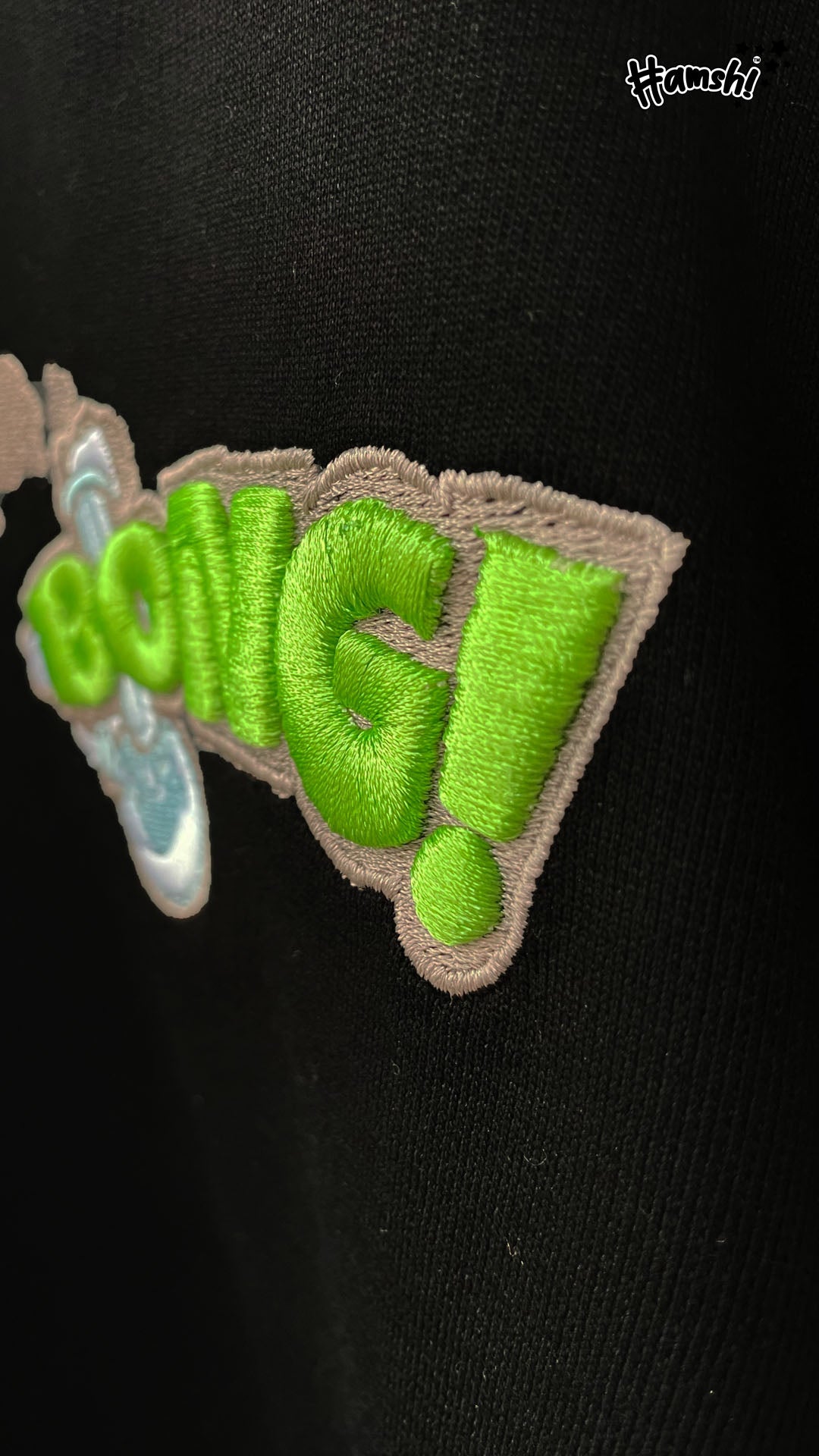 Bong -3D Embroidery T-shirt - Black