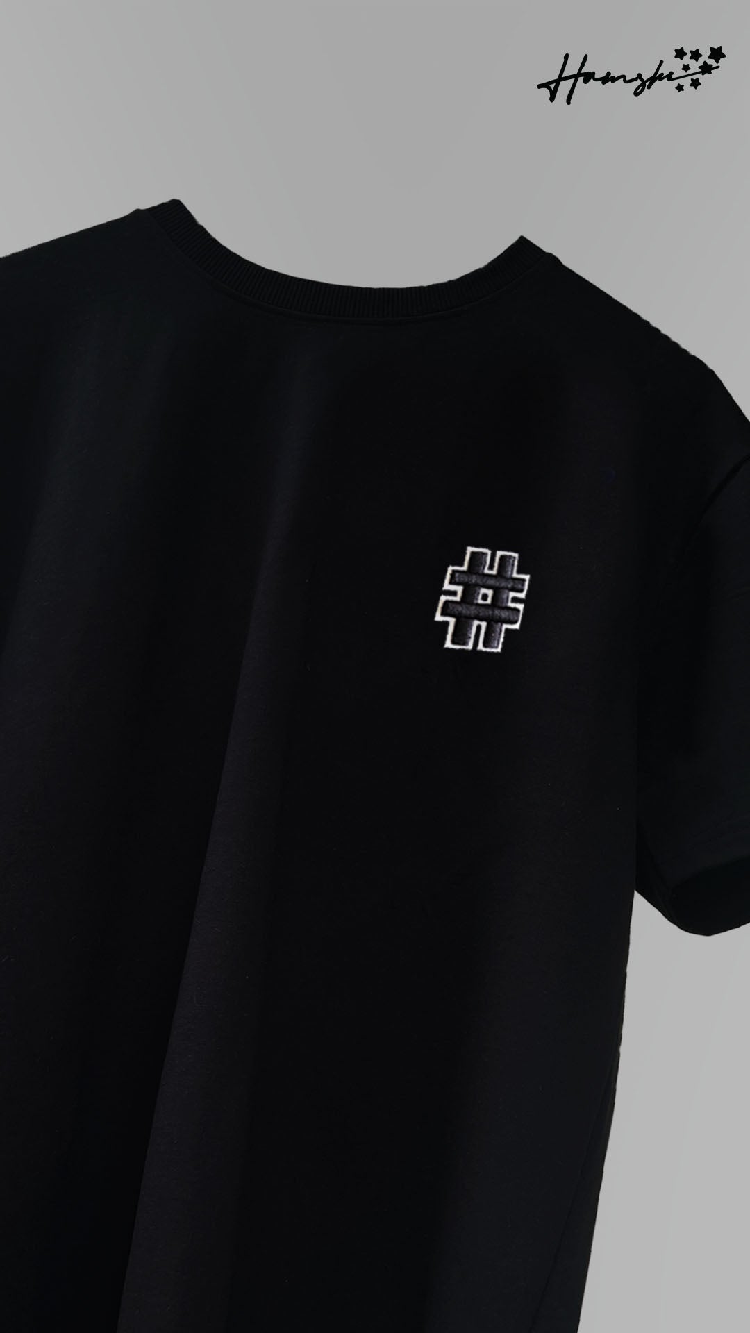 Hash 3D Embroidery T-shirt - Black