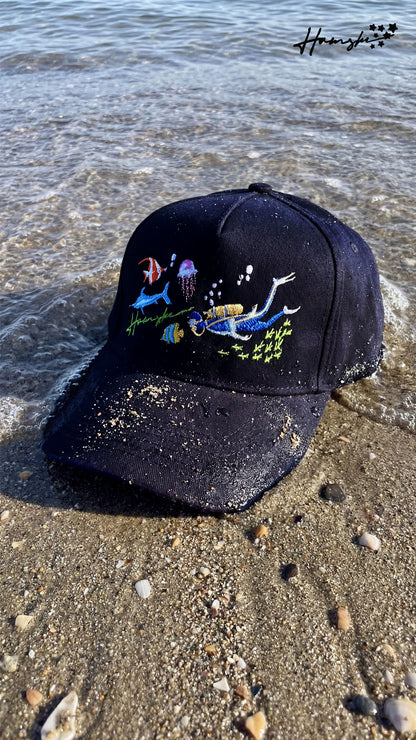 Scuba Embroidery Cap - Black